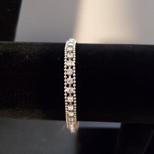 Silver Multi Crystal Bracelet - Size 7 inch